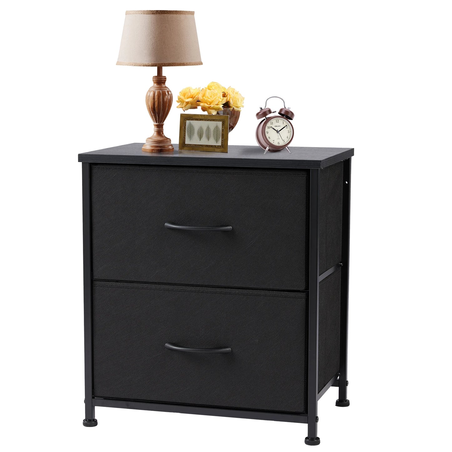 JHK Nightstand Bedside Table With Storage Drawers Modern Minimalist