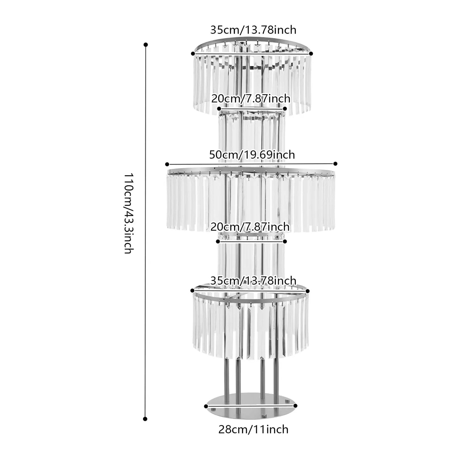Bymaocar 5 Tier Crystal Vase Stand For Wedding Centerpieces