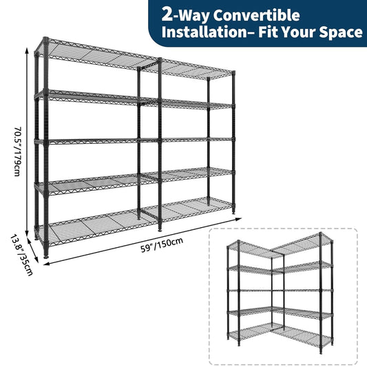 TWISTER.CK Heavy Duty Storage Shelves 4 Tier Metal Shelving Unit