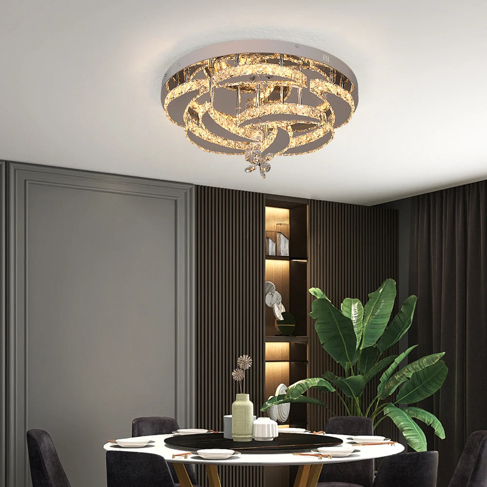 GreeLustr Crystal Led Ceiling Pendant Chandelier For Living Room