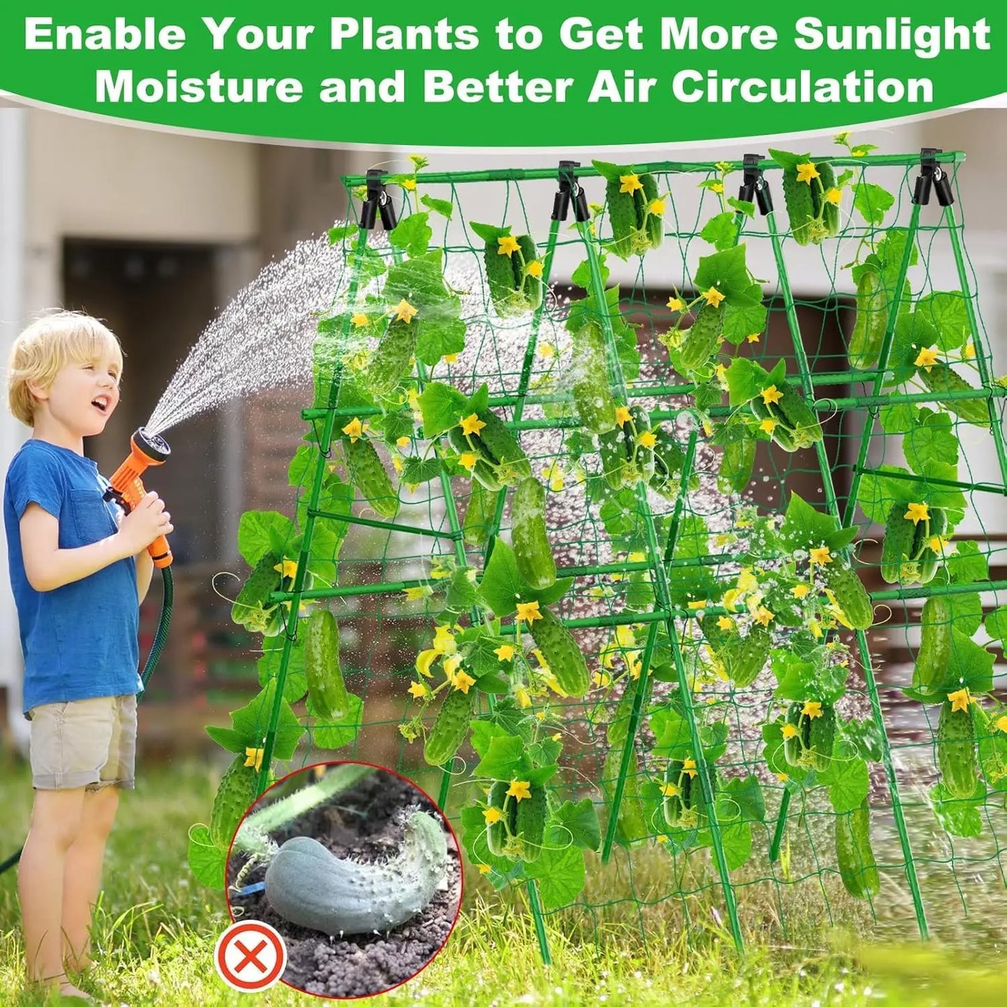 HiMISS Raised Bed A-Frame Trellis Climbing Vegetables
