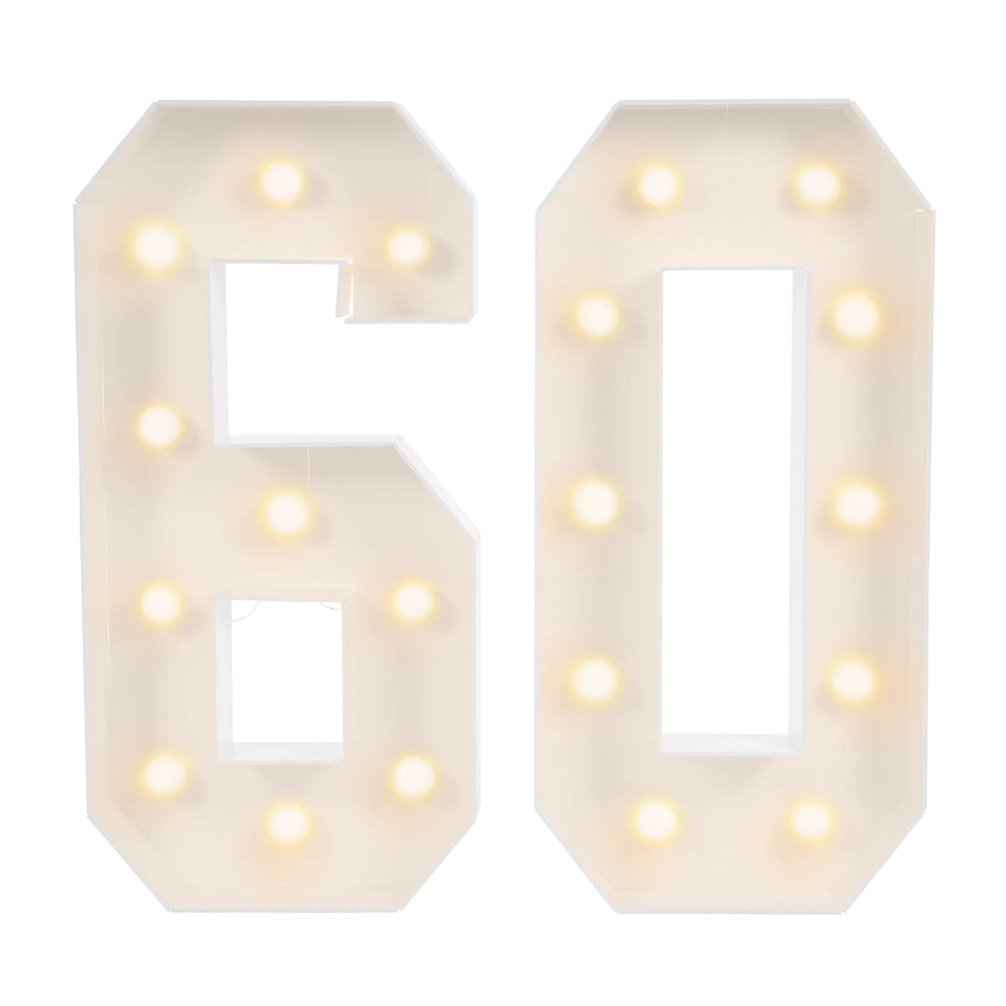 LED Light Up Birthday Numbers 30 40 50 60 Decorations