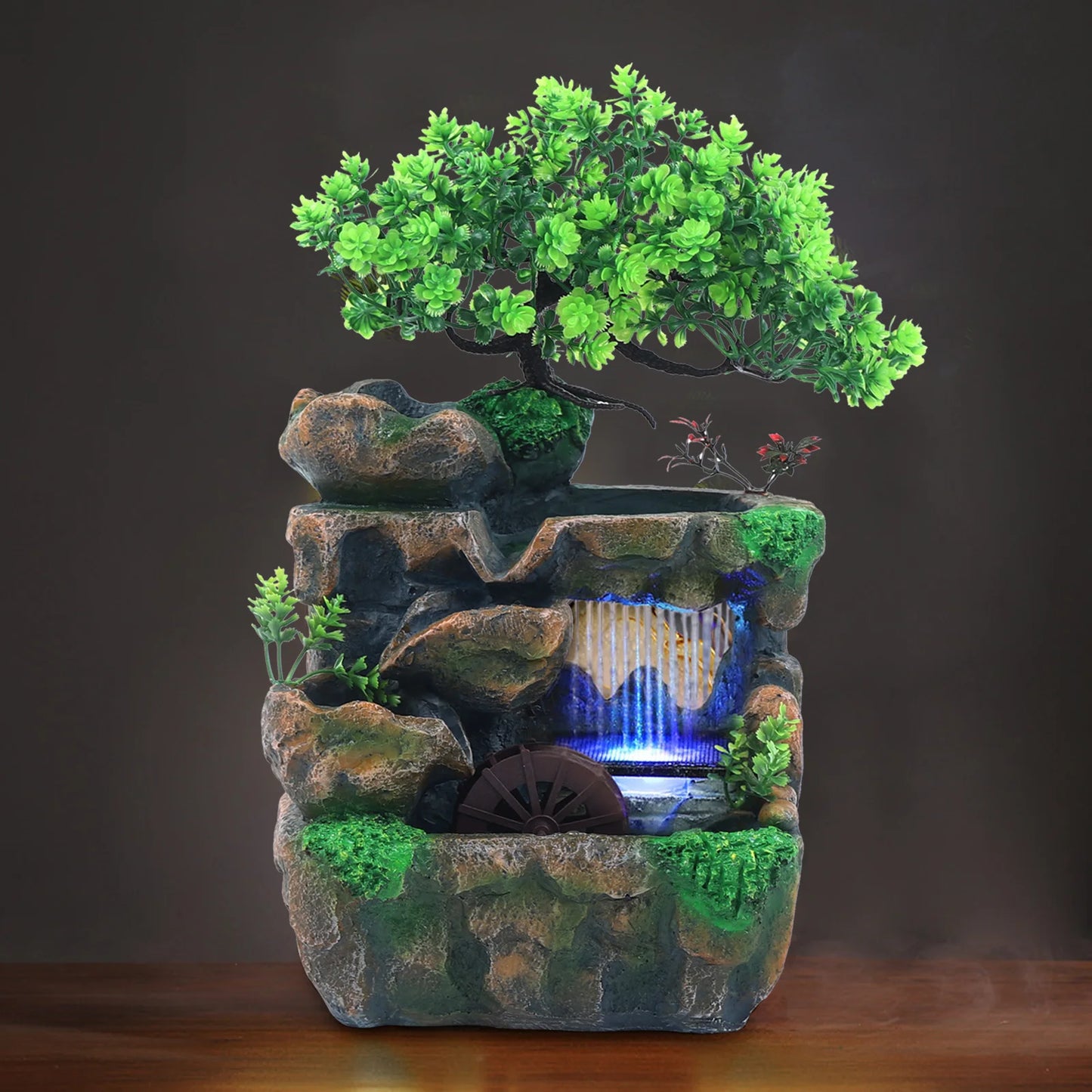 Indoor Room Fountain With Color Changing LED Lighting Zen Decor