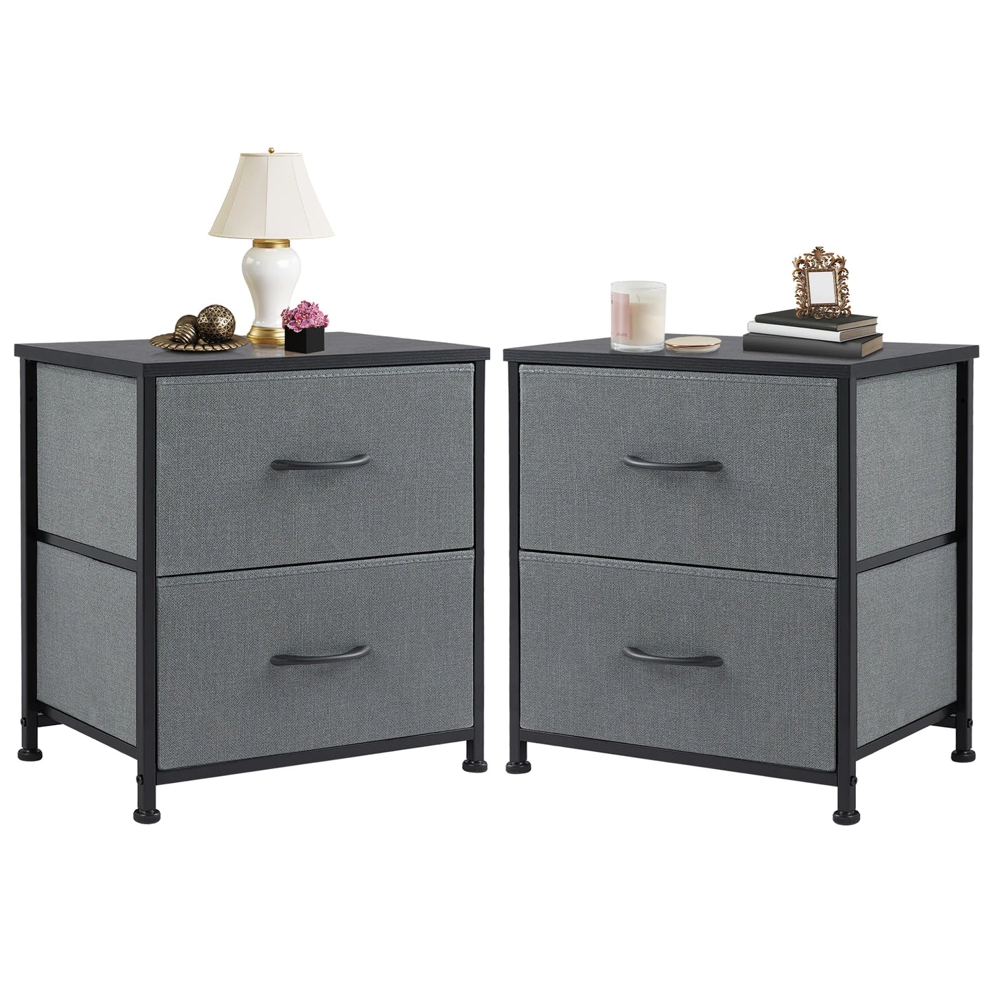 JHK Nightstand Bedside Table With Storage Drawers Modern Minimalist