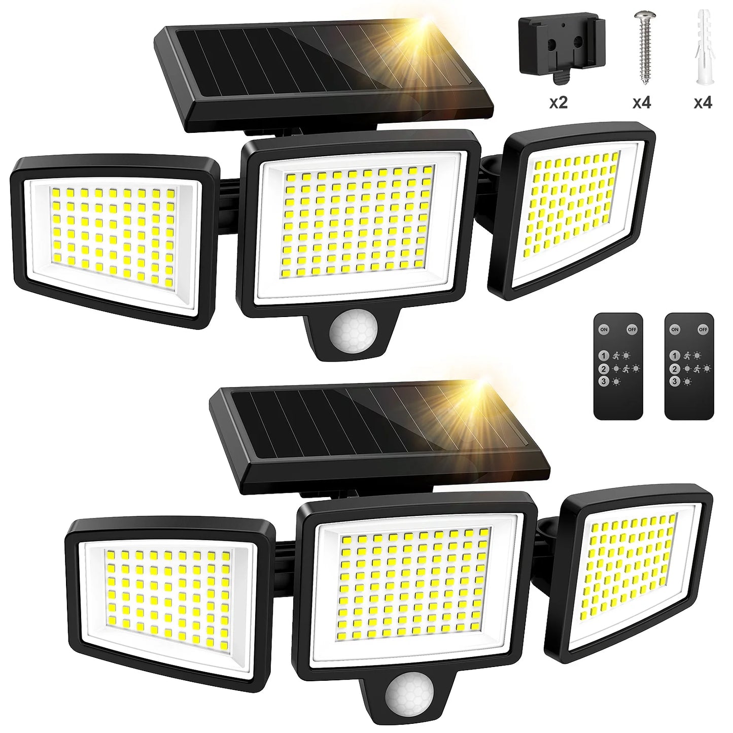 SZRSTH 3-Head Solar Outdoor Light With Motion Sensor