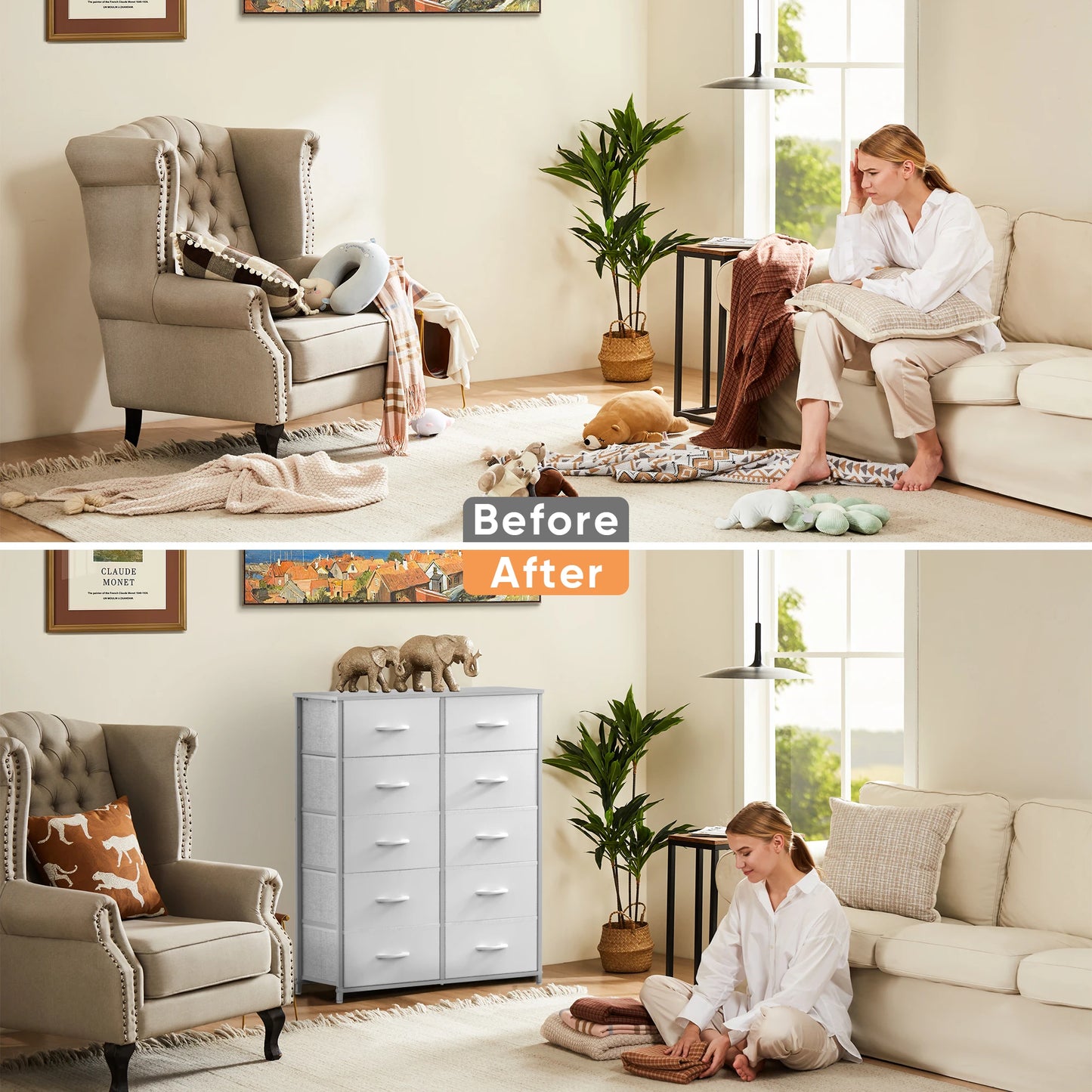 JHK Wardrobe Cabinet With Drawers Modern Bedroom Storage Furniture
