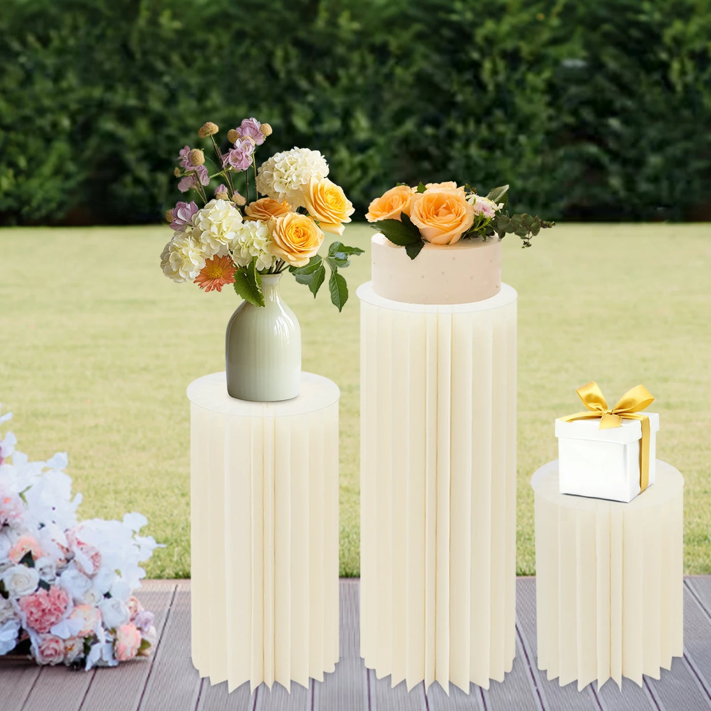 Wedding Flower Stand Cylinder Three-Piece Cardboard Centerpieces