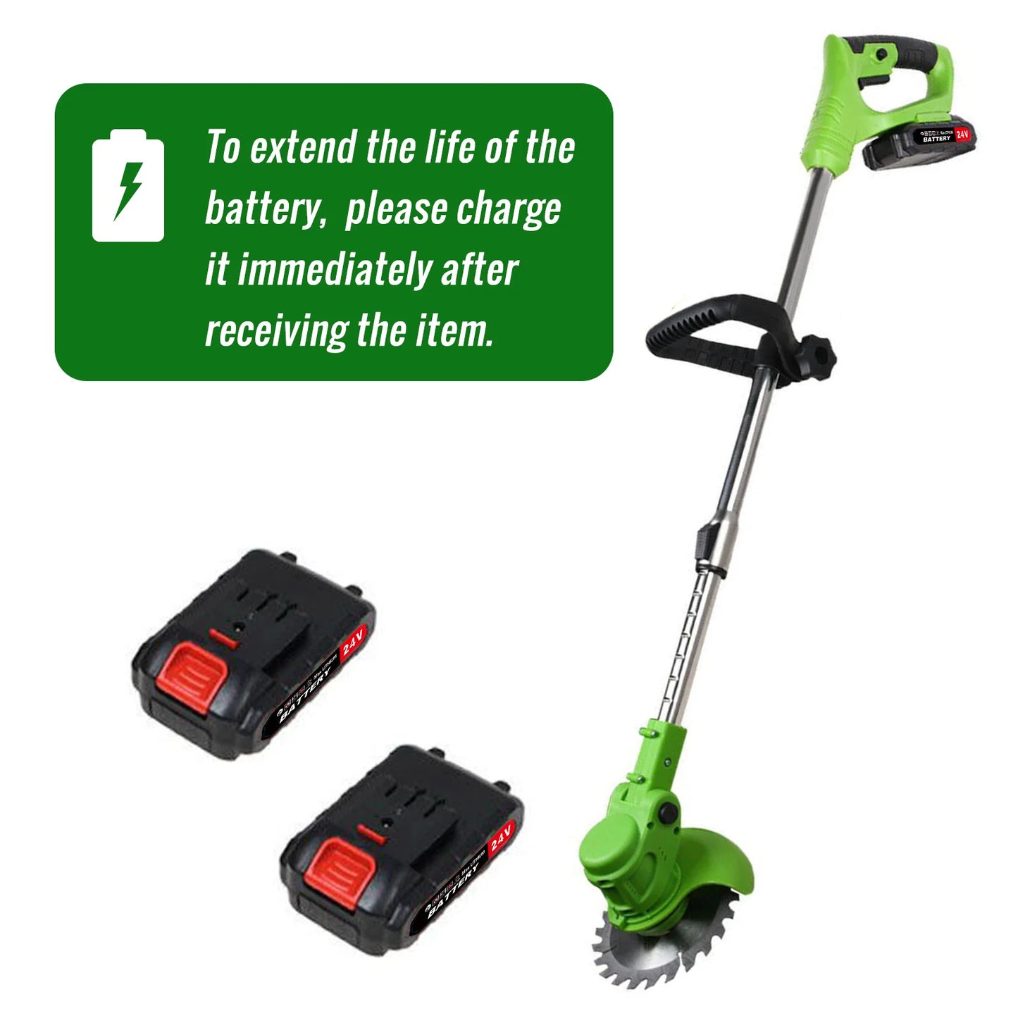 Brushless Cordless Electric Weed Trimmer 2-in-1 With Batteries
