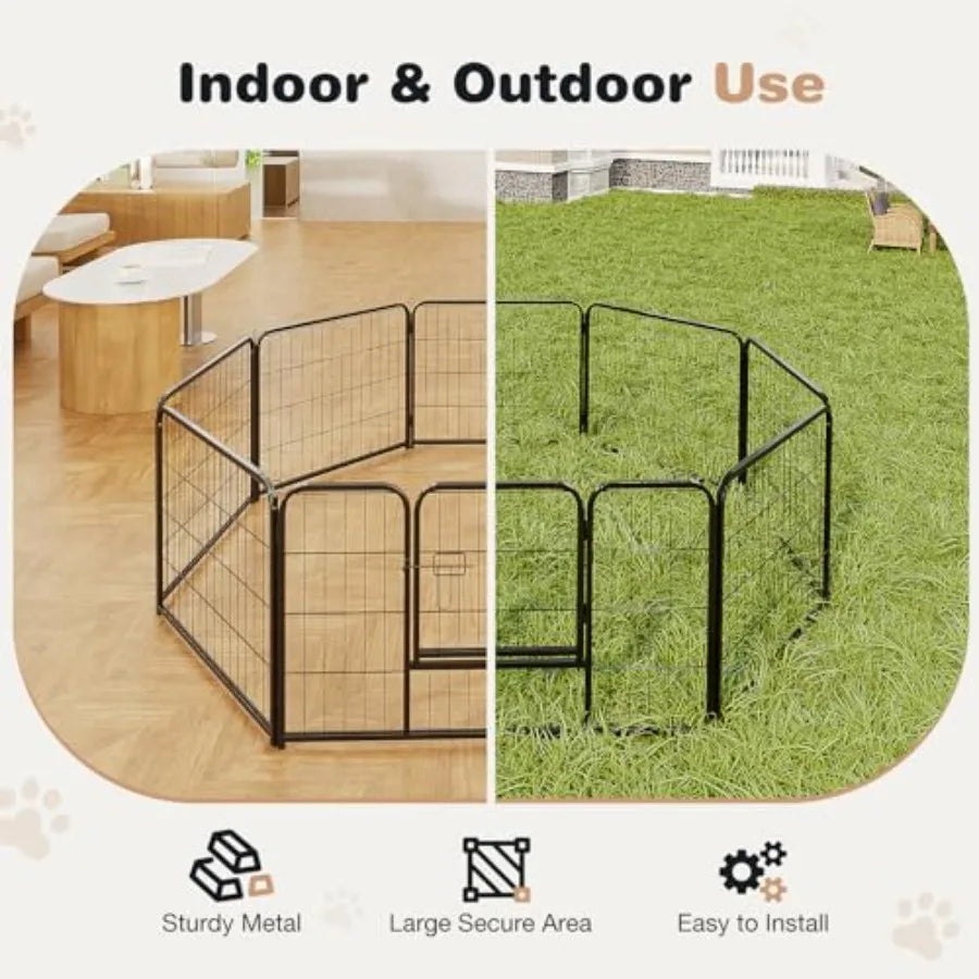 YAO HUI HUANG Heavy Duty Iron Dog Playpen 8 Panels Rust Resistant