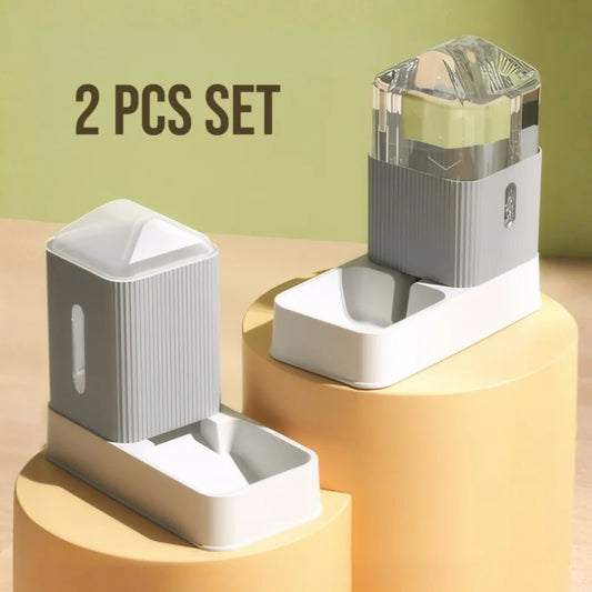 Automatic Pet Feeder And Water Dispenser AllInOne Gravity Set