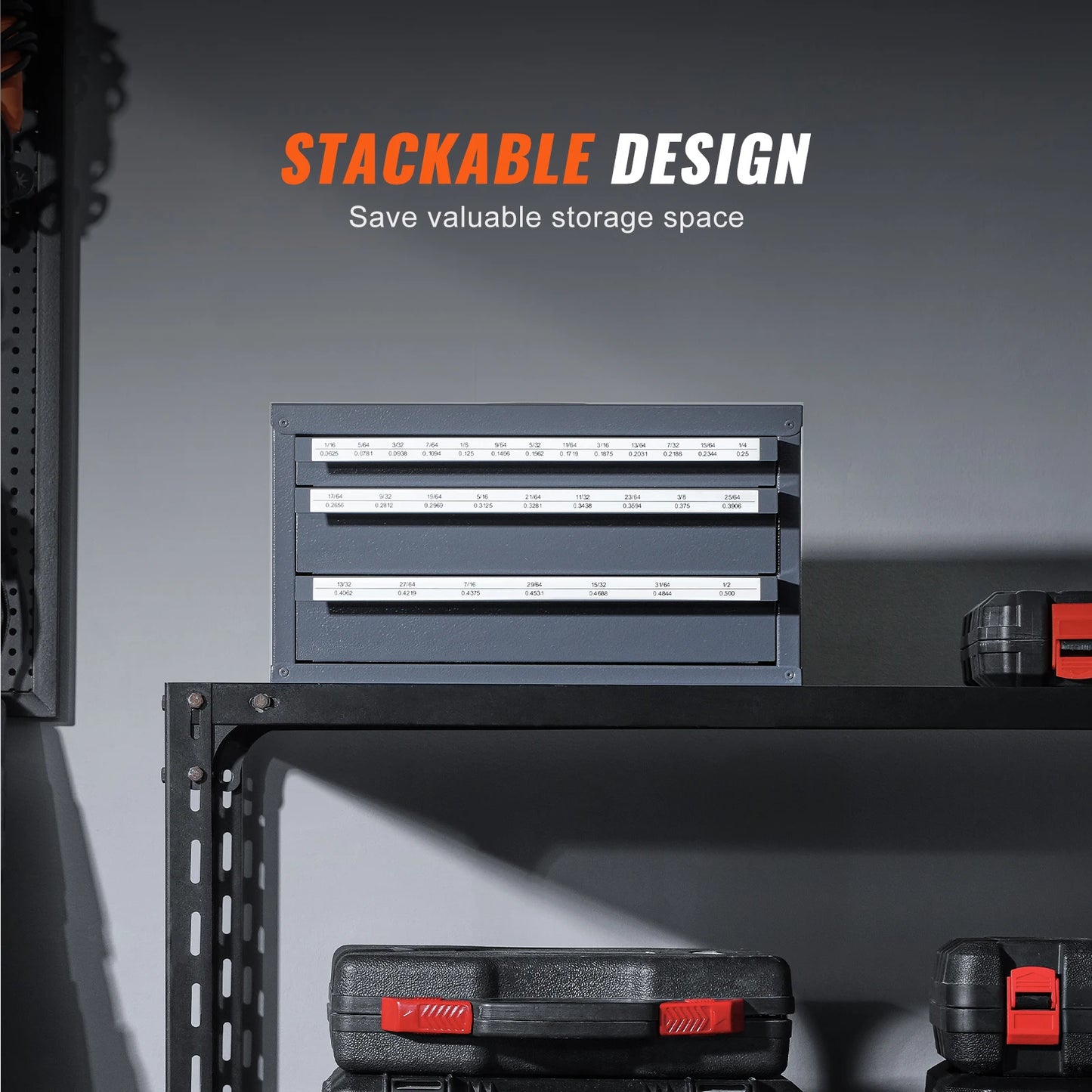 SucceBuy Steel Drill Bit Dispenser Cabinet With Three Drawers