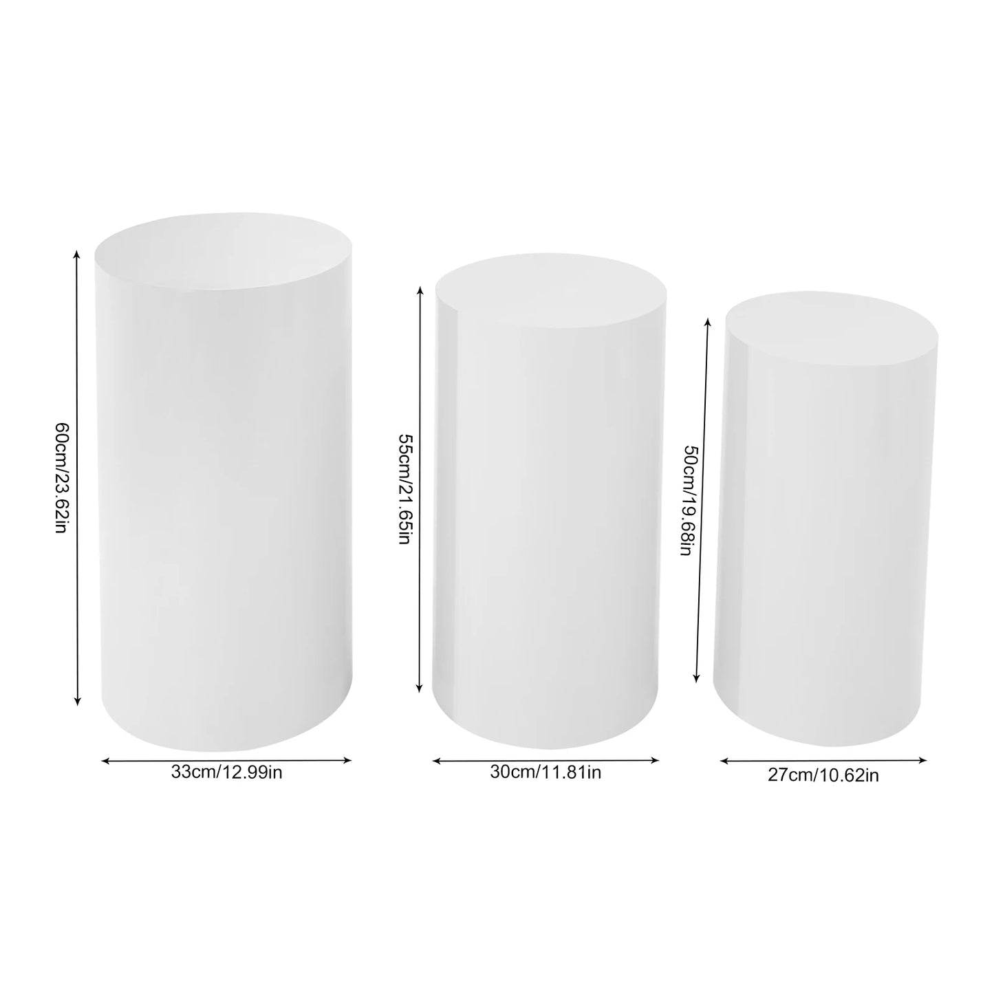 Freestanding Metal Round Cylinder Pedestal Stand For Cakes And Florals
