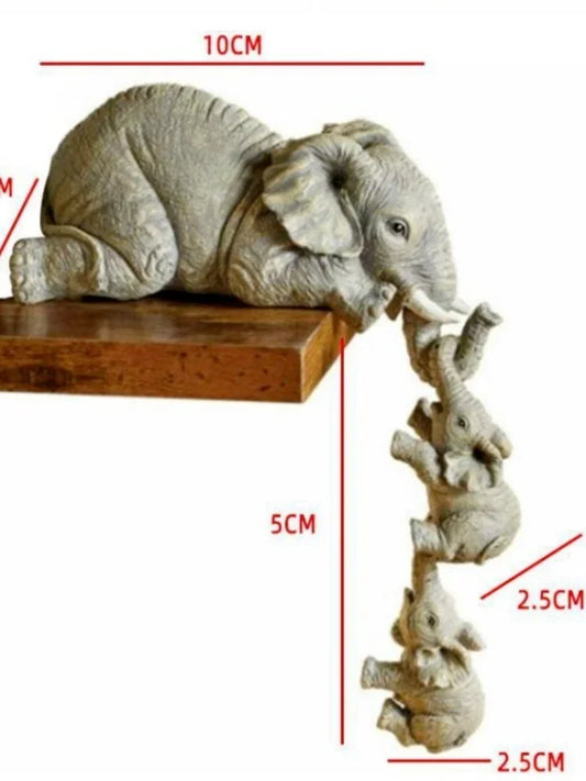 Elegant Elephant Figurines Resin Decor Mother And Baby