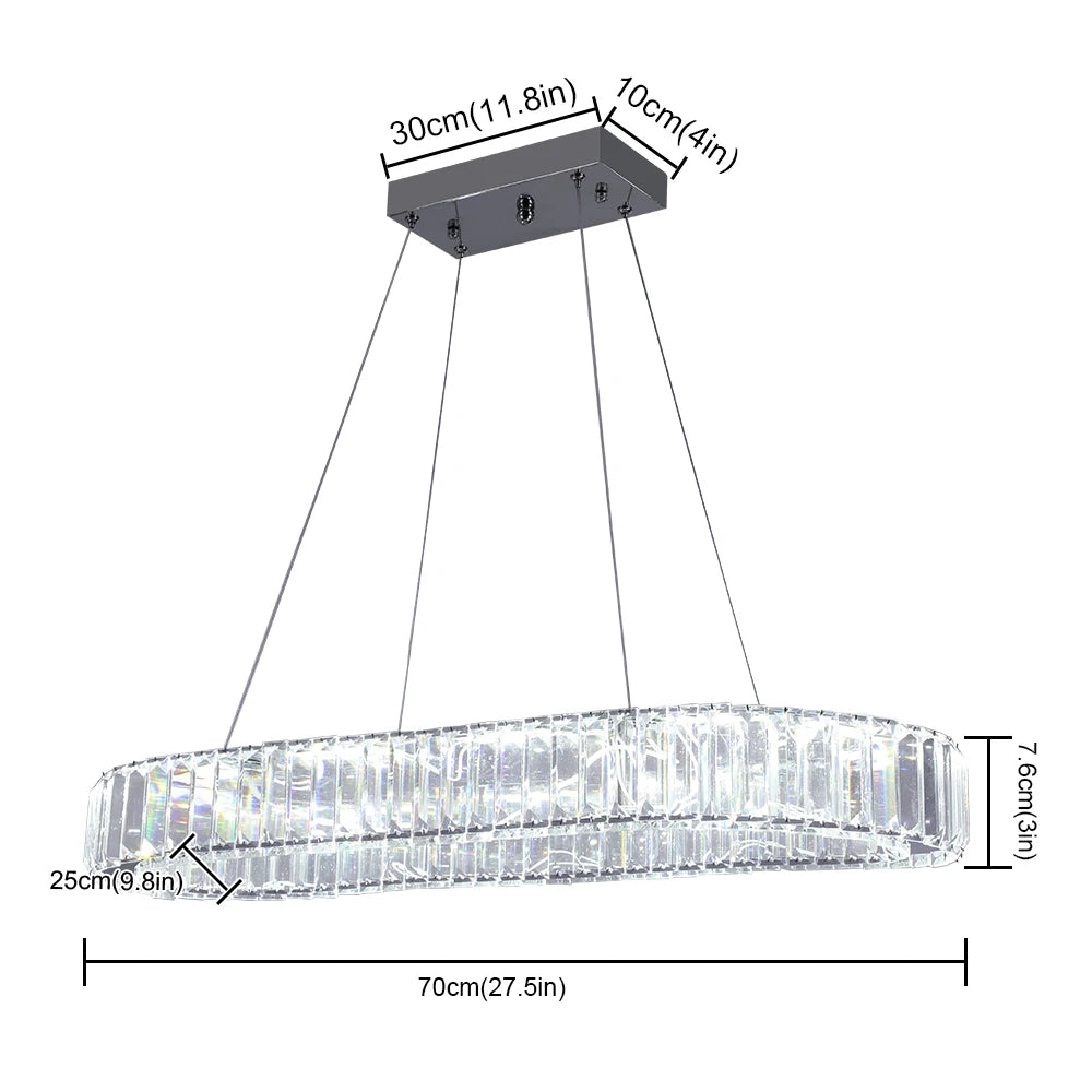 VETRULUS Modern Luxury Crystal Oval Led Chandelier Ceiling Light