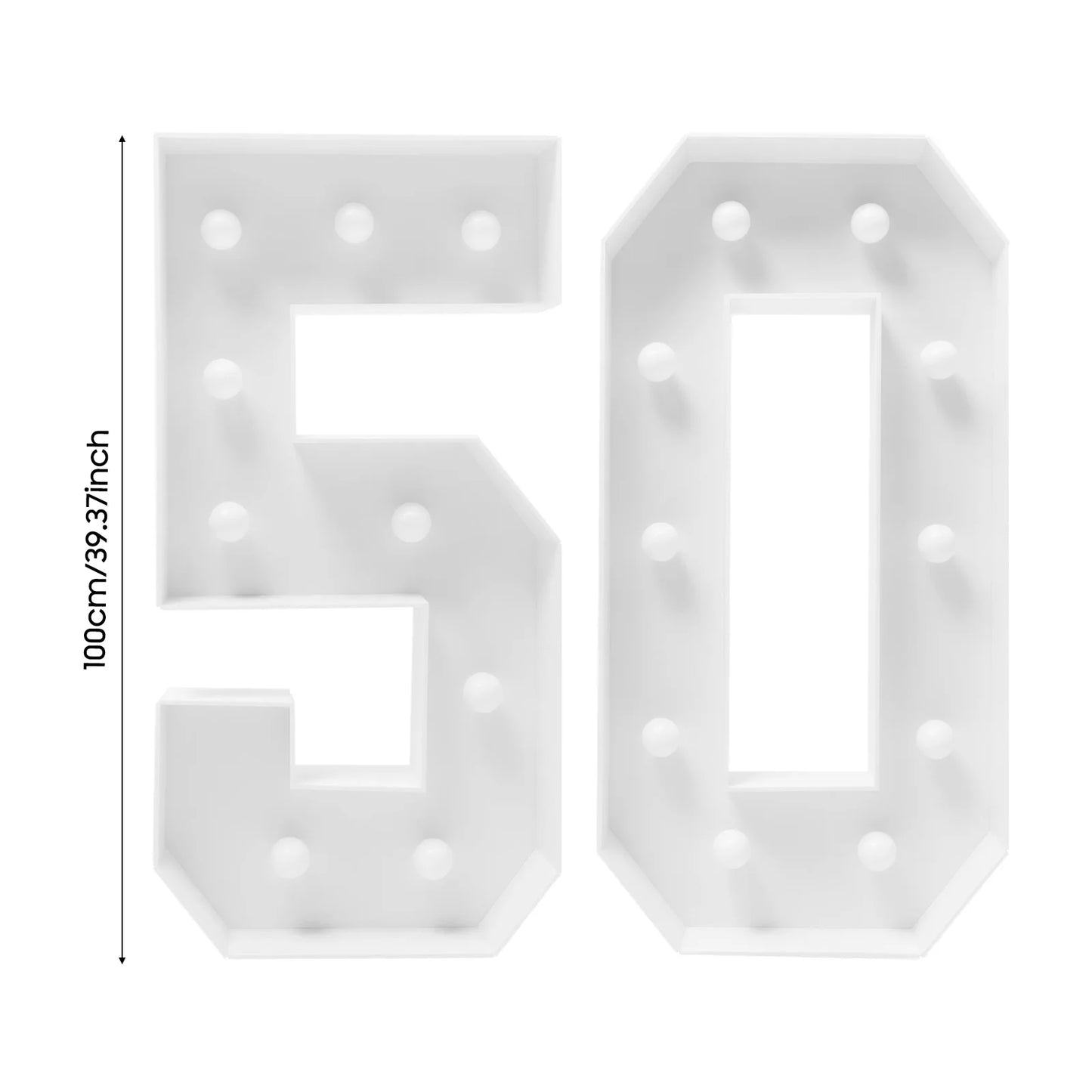LED Light Up Birthday Numbers 30 40 50 60 Decorations