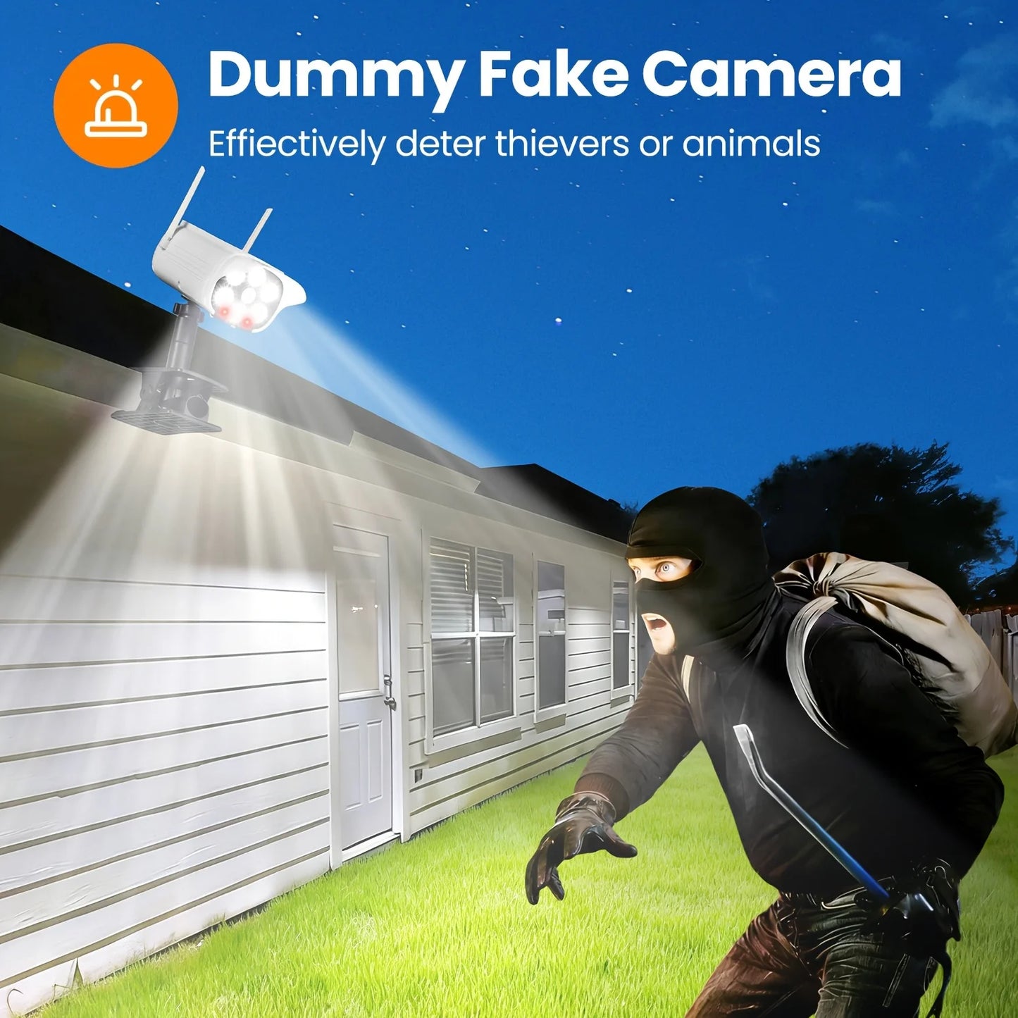 T-SUNRISE Solar Outdoor Motion Sensor Light Decoy Security Camera