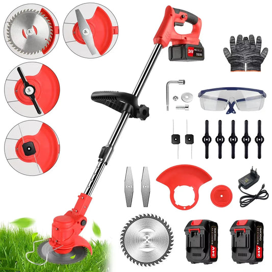 Cordless Electric Lawn Mower With Two Batteries For Gardens