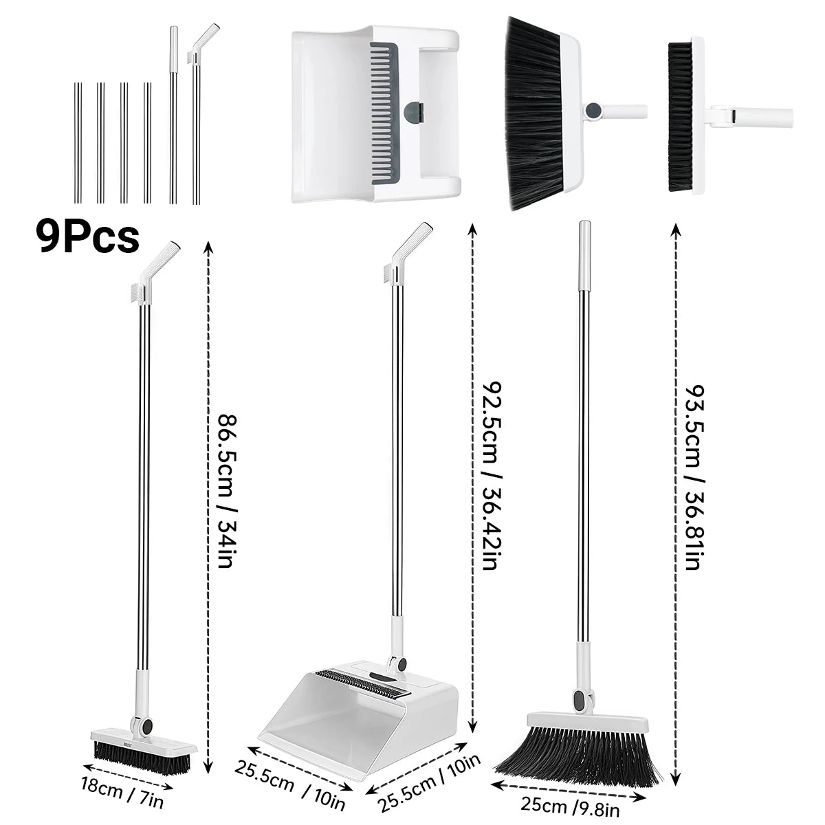 Three In One Broom And Dustpan Set For Home Office And School
