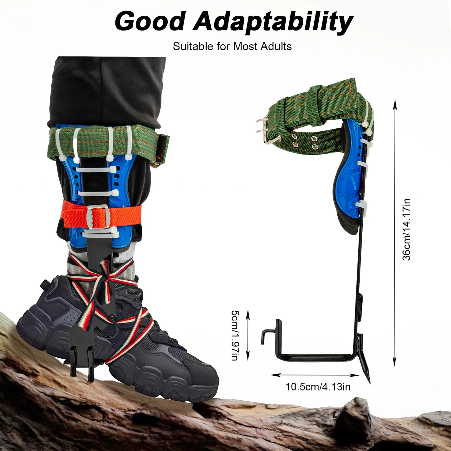 Tree Climbing Gear Set With Safety Belt And Steel Foot Pedal Kit