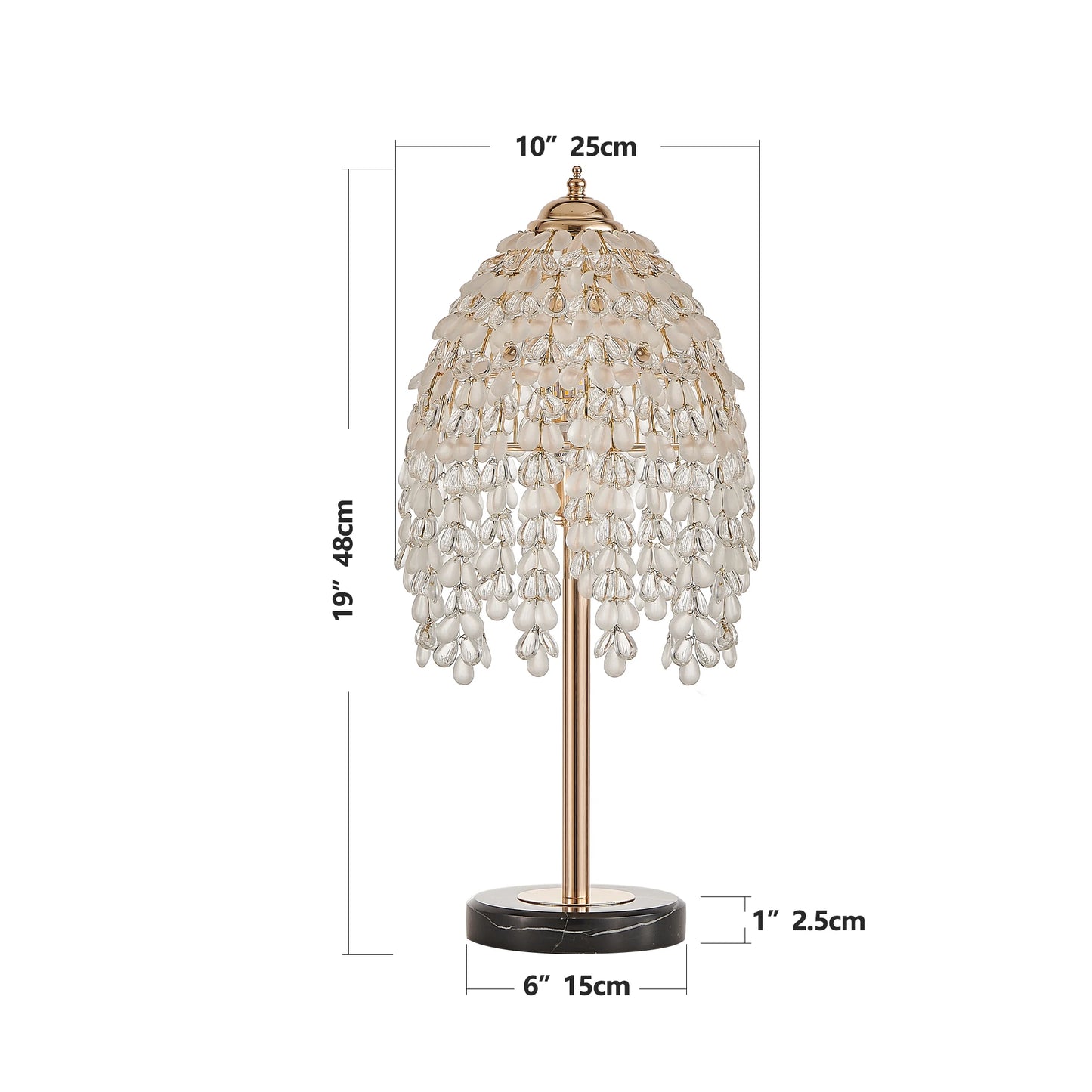 Elegant Crystal Table Lamp With Waterfall Bead Shades