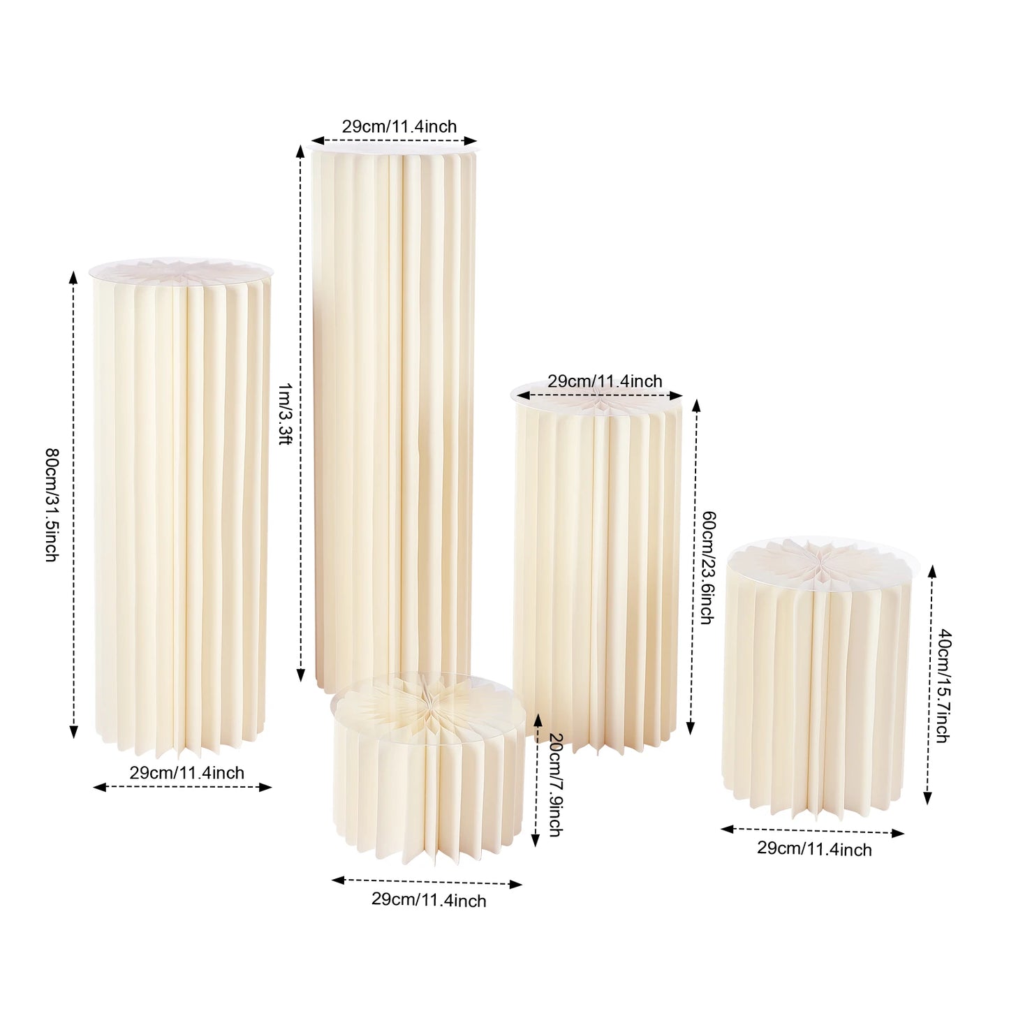 5 Piece Foldable Cardboard Flower Stand Centerpiece For Weddings