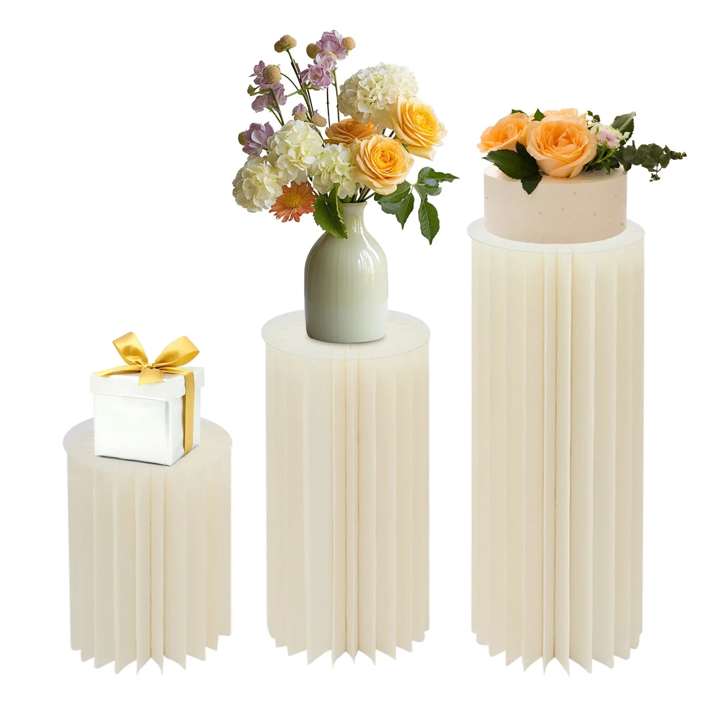Wedding Flower Stand Cylinder Three-Piece Cardboard Centerpieces