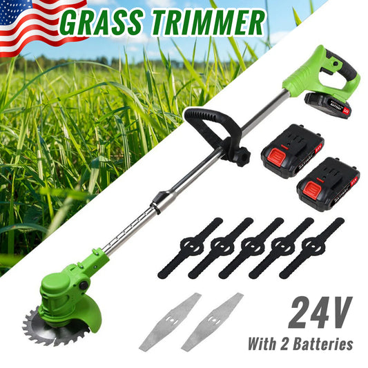 Brushless Cordless Electric Weed Trimmer 2-in-1 With Batteries