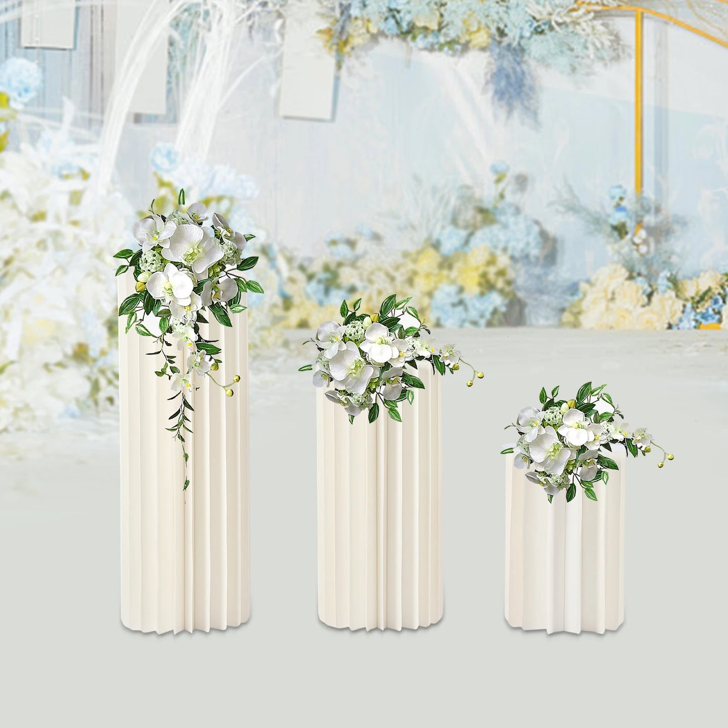 3PCS Foldable Cardboard Flower Stand Centerpiece Set For Weddings