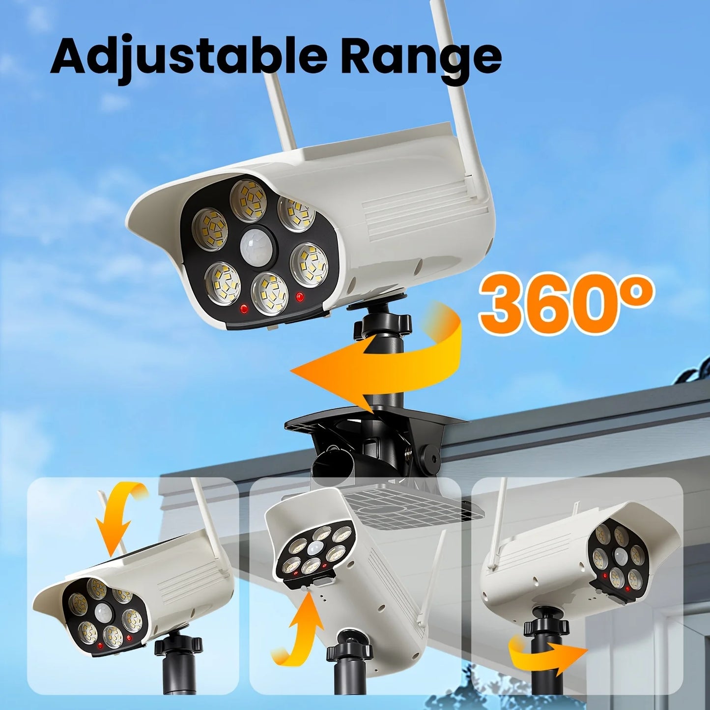 T-SUNRISE Solar Outdoor Motion Sensor Light Decoy Security Camera