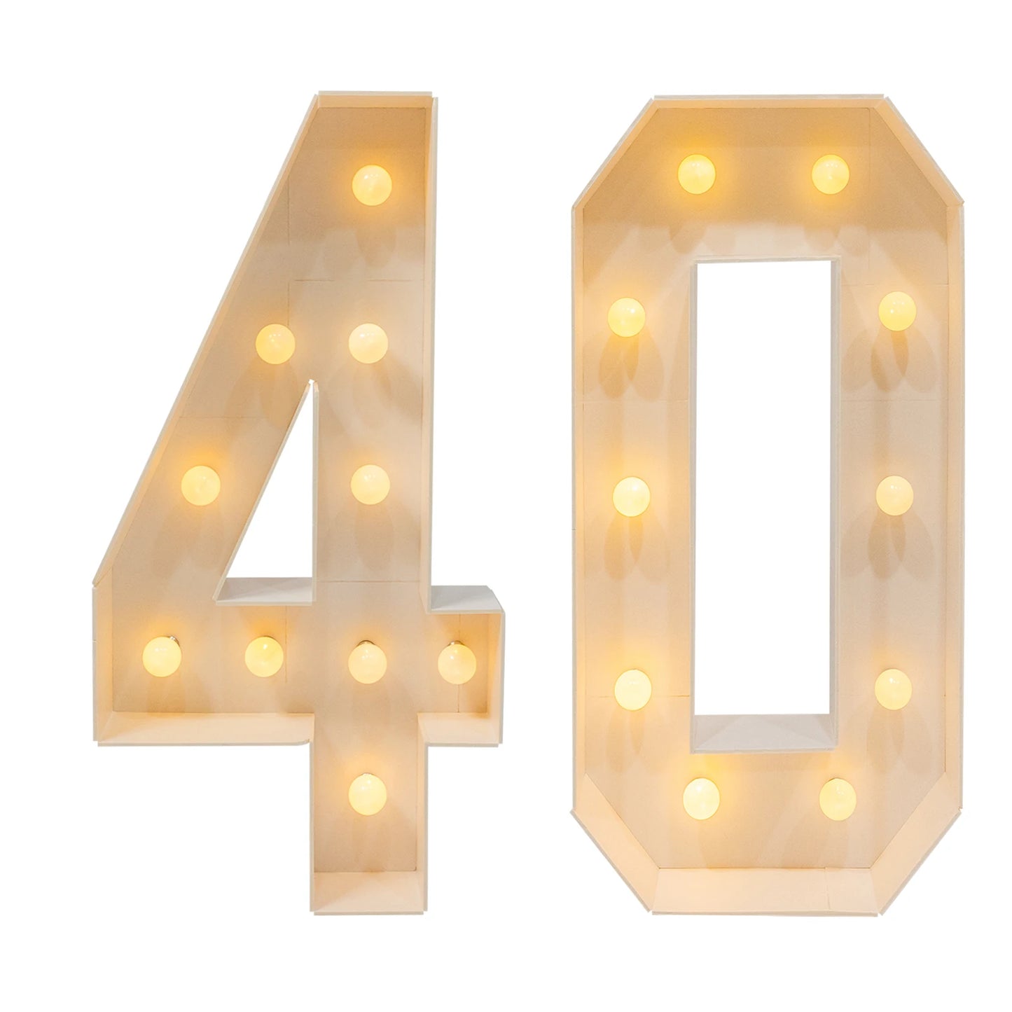 LED Light Up Birthday Numbers 30 40 50 60 Decorations