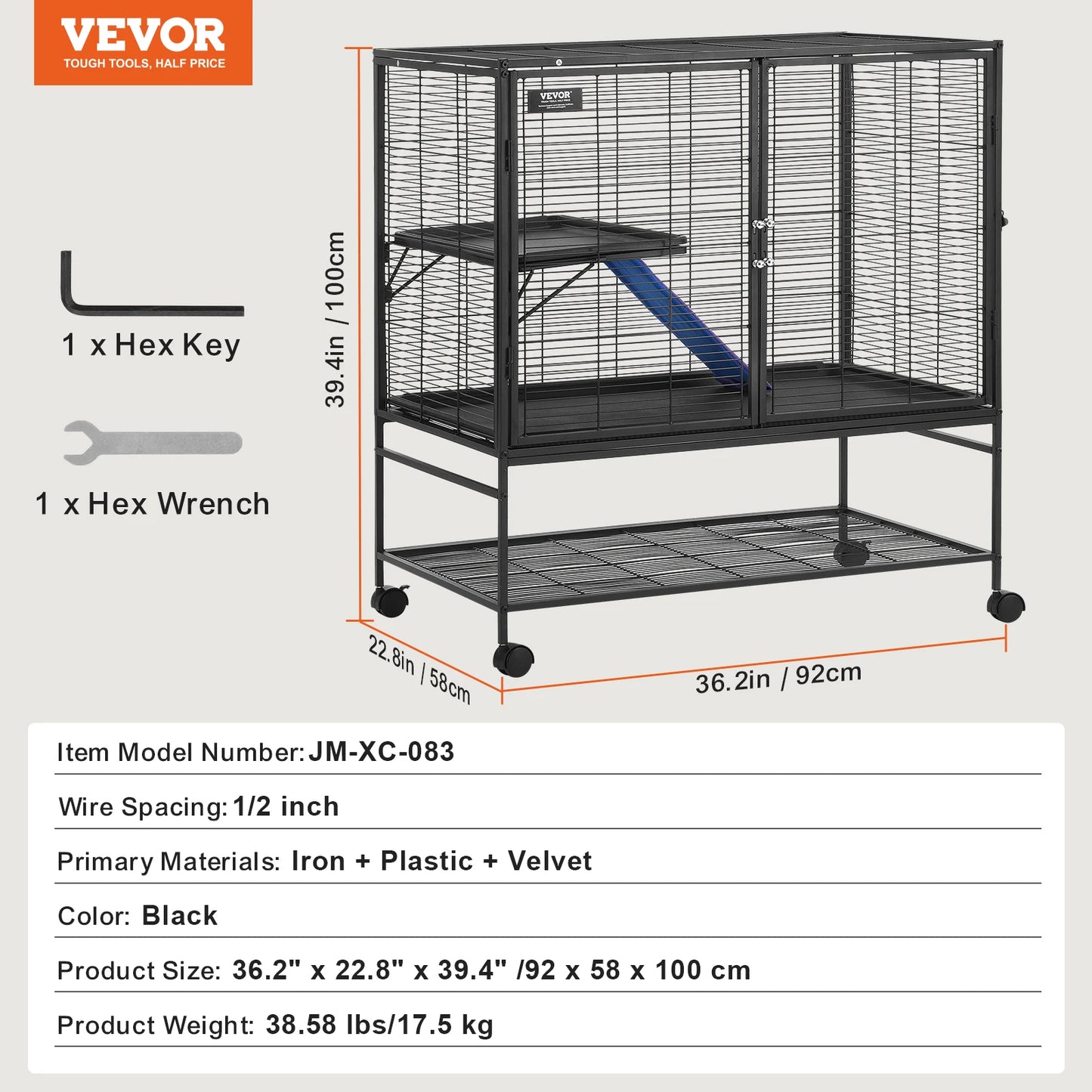 SucceBuy Rolling Metal Ferret Cage 4-Tier Critter Nation Small Animal Cage