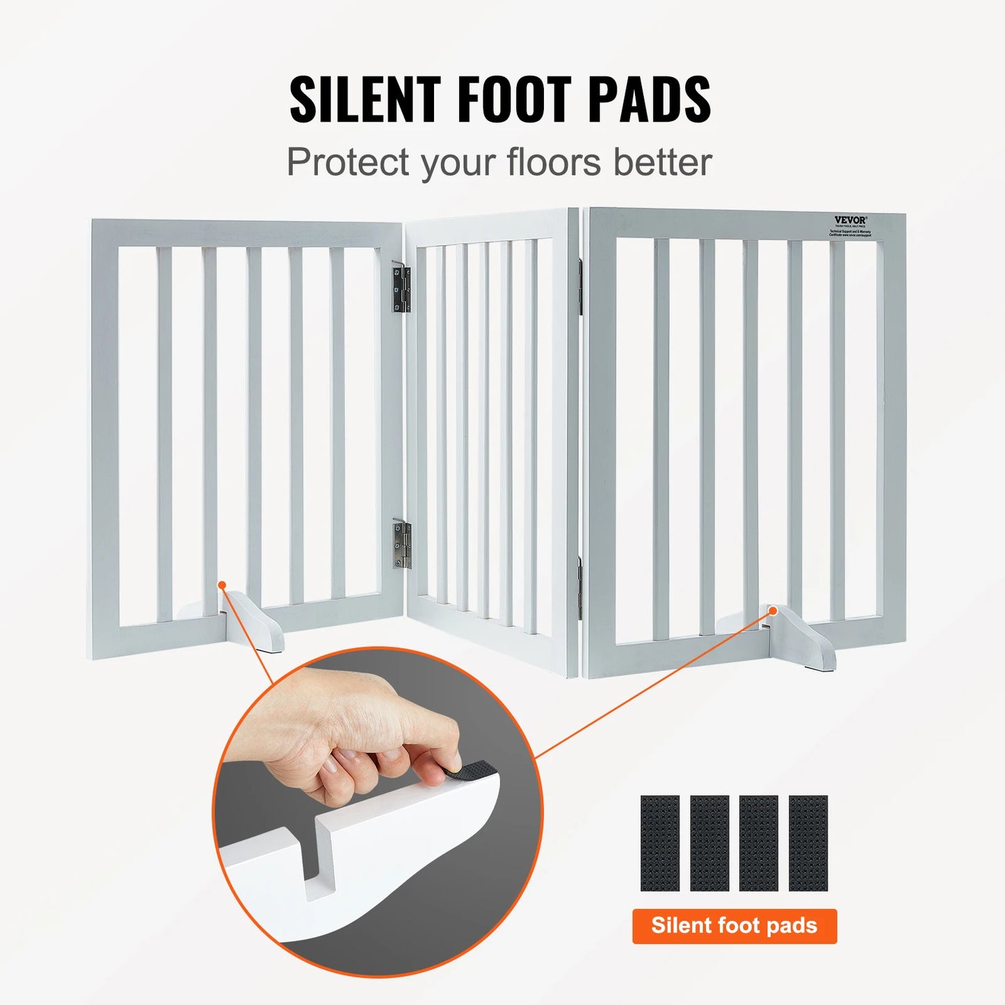 SucceBuy Freestanding Dog Gate, 3-Panel Foldable Pet Barrier