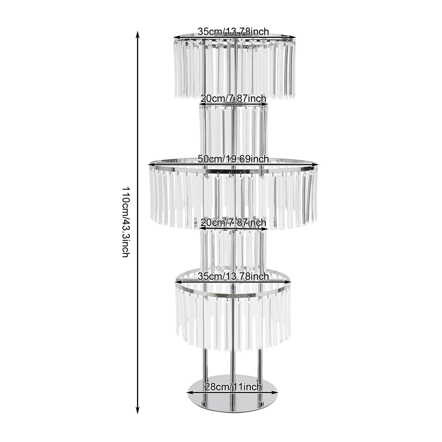 Five Tier Wedding Centerpiece Stand With Acrylic Flower Vase