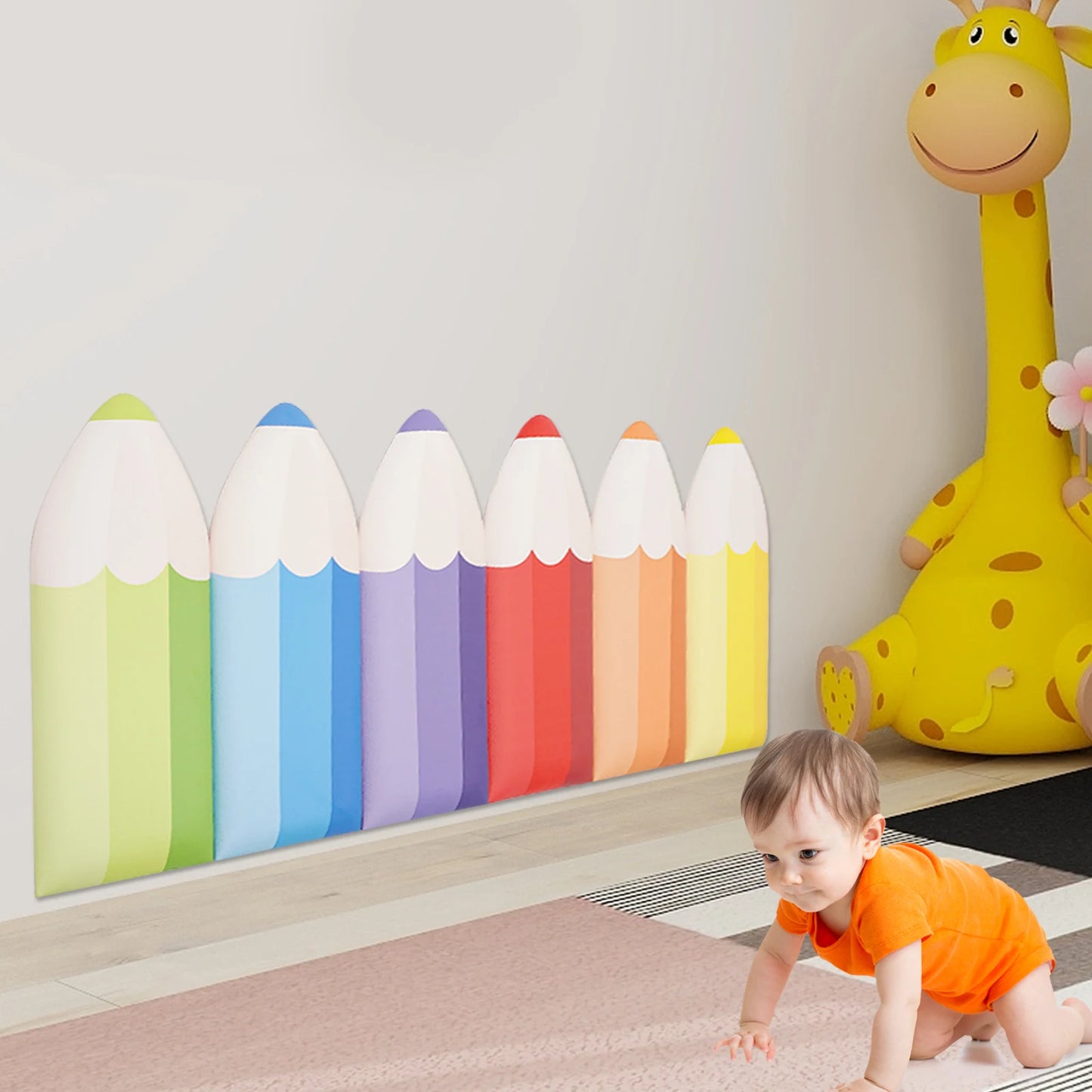 6-Piece Pencil Wall Stickers Self-Adhesive Padding For Kids