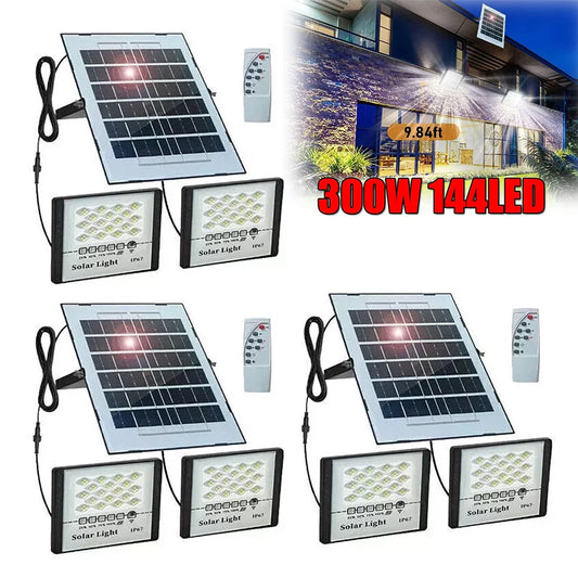 Solar 300W LED Street Light Outdoor Lamp Dusk To Dawn