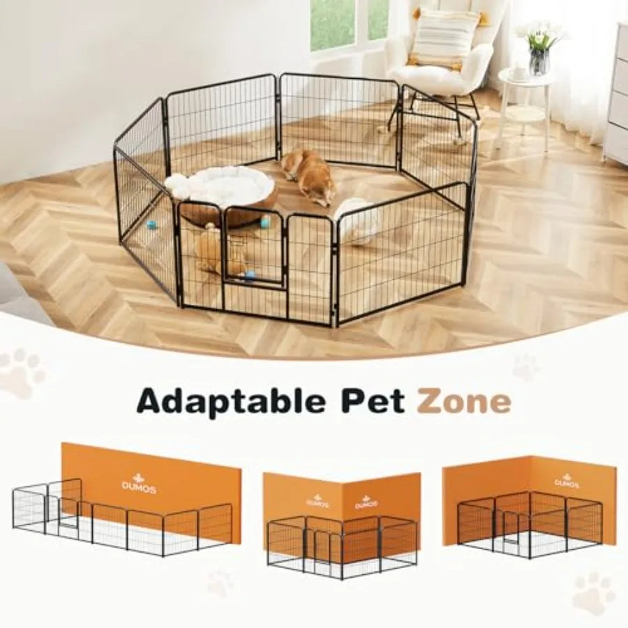 YAO HUI HUANG Heavy Duty Iron Dog Playpen 8 Panels Rust Resistant