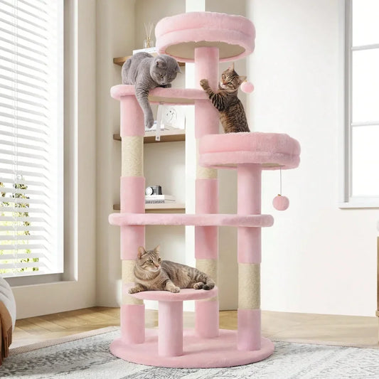 XMSJ Cat Tree Indoor Multi Level Tower With Plush Perches Sisal Posts