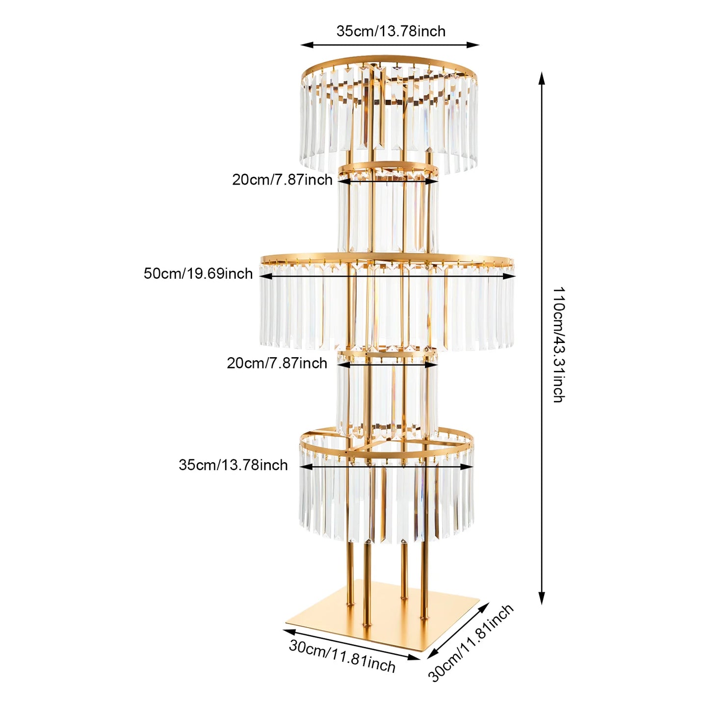 Five Tier Wedding Centerpiece Stand With Acrylic Flower Vase