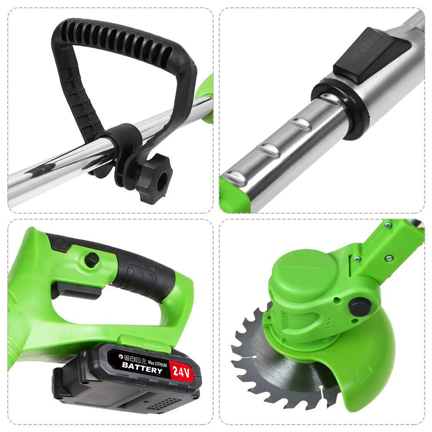 Brushless Cordless Electric Weed Trimmer 2-in-1 With Batteries