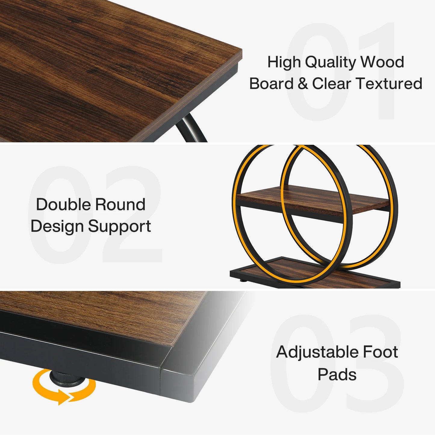 Tribesigns End Table With 3 Shelves, Industrial Narrow Side Table
