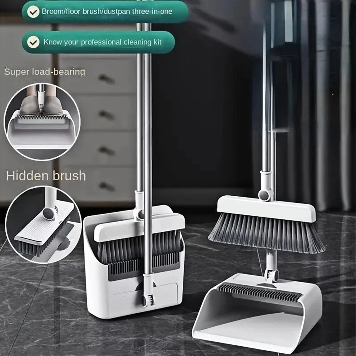 Three In One Broom And Dustpan Set For Home Office And School
