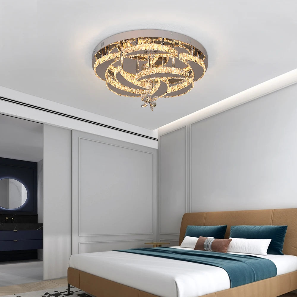 GreeLustr Crystal Led Ceiling Pendant Chandelier For Living Room