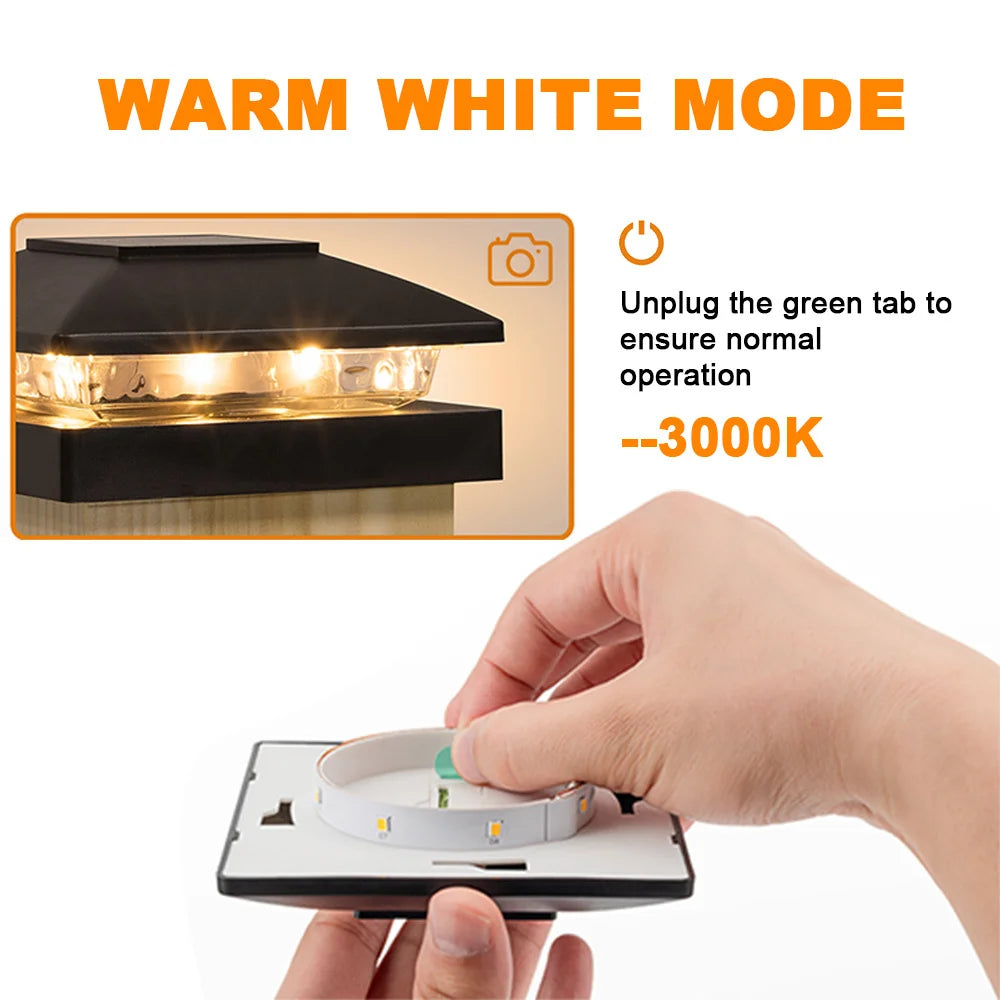 Solar Post Cap Light for Wooden and Vinyl Posts Outdoor