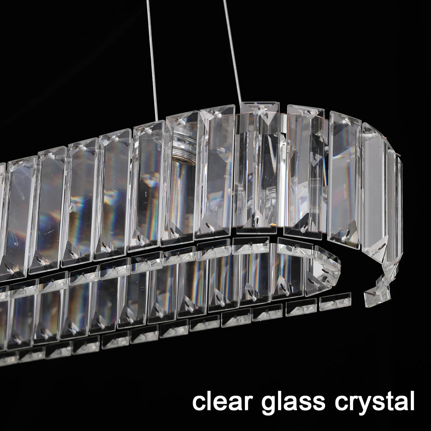 VETRULUS Modern Luxury Crystal Oval Led Chandelier Ceiling Light