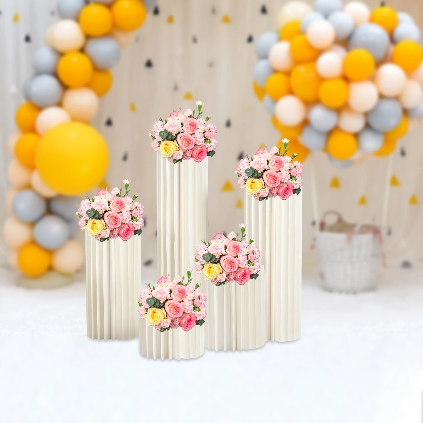 5 Piece Foldable Cardboard Flower Stand Centerpiece For Weddings