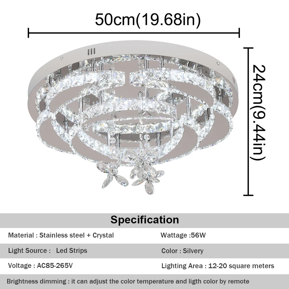 GreeLustr Crystal Led Ceiling Pendant Chandelier For Living Room