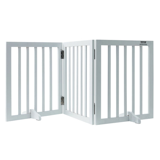 SucceBuy Freestanding Dog Gate, 3-Panel Foldable Pet Barrier