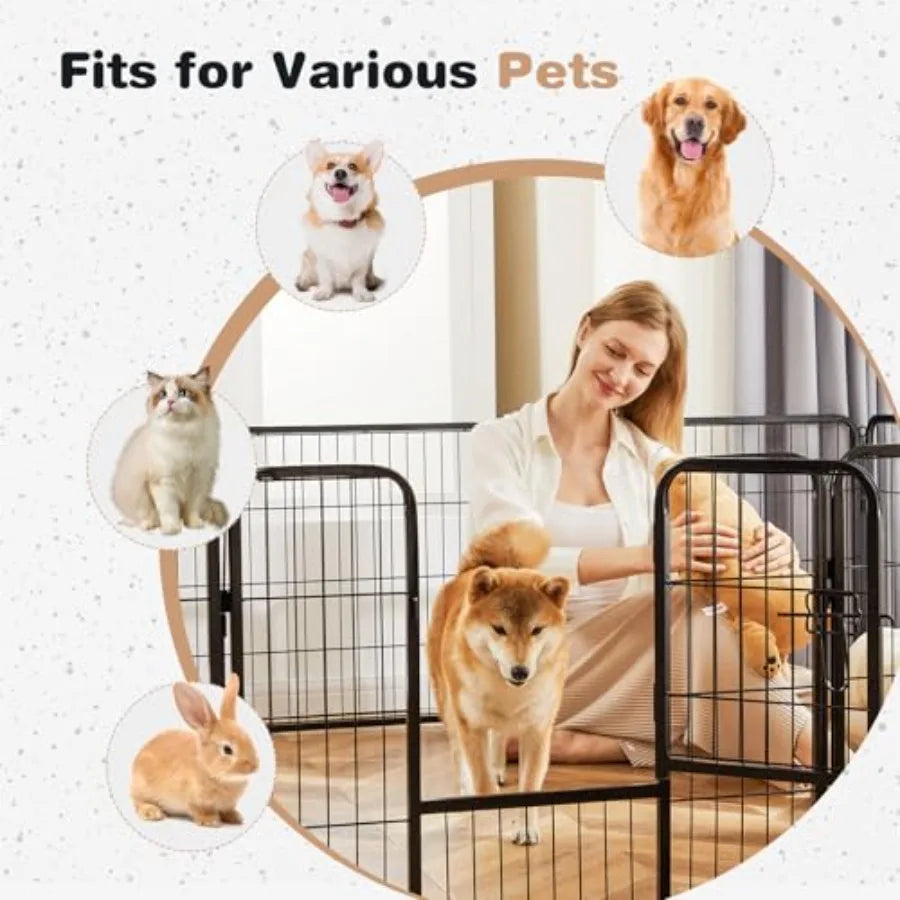 YAO HUI HUANG Heavy Duty Iron Dog Playpen 8 Panels Rust Resistant