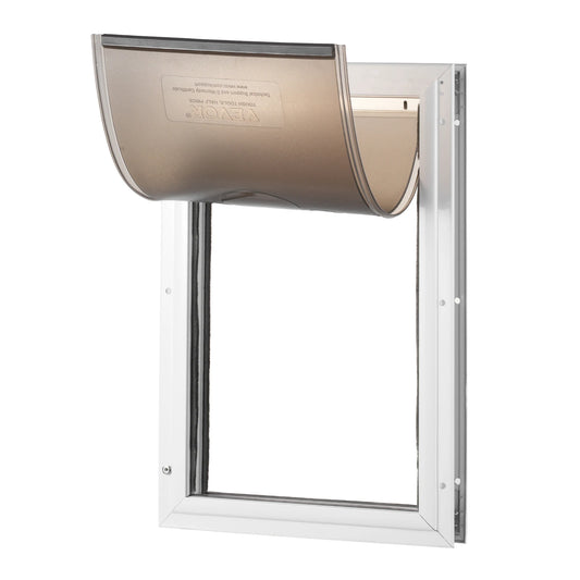 SucceBuy Pet Door With Aluminum Frame Locking Flap System Weatherproof