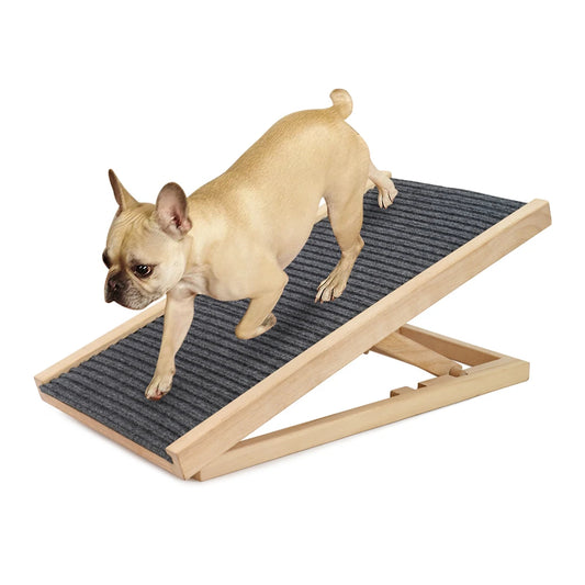 TWISTER.CK Pet Dog Ramp Ladder Natural Pine Folding Anti Skid